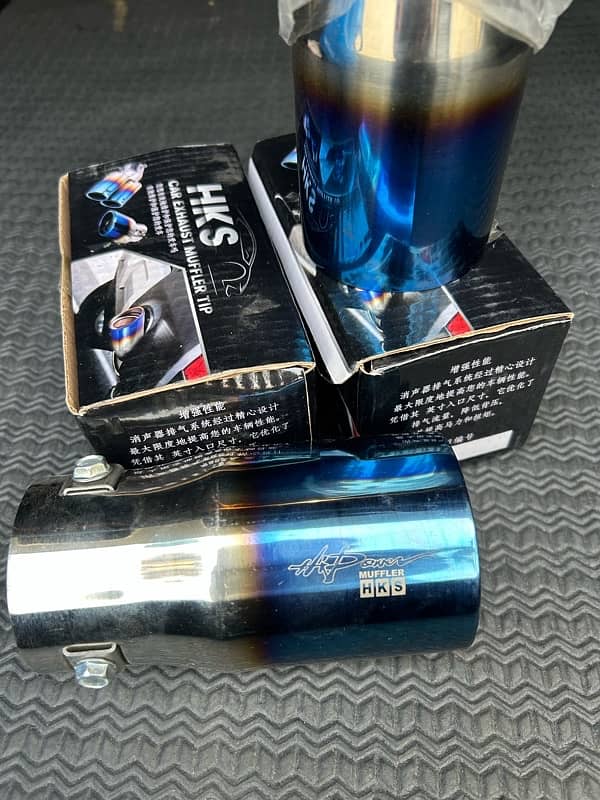 exhaust tips HKS pair one also available 2