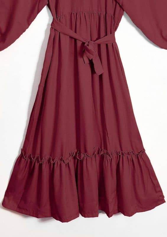 Elegon Maroon  Georette maxi dress-1pc women's stitched stylish abaya 1