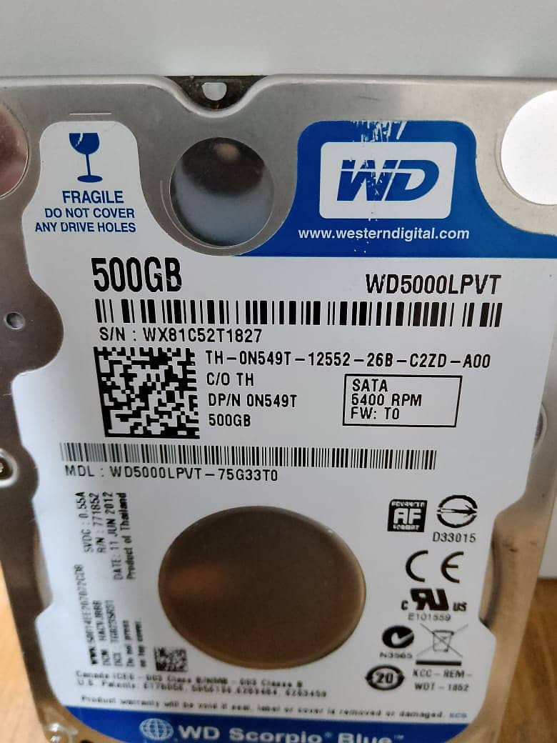 HDD WESTERN DIGITAL WD5000LPVT Scorpio Blue 500GB 5400 RPM SATA 3 0