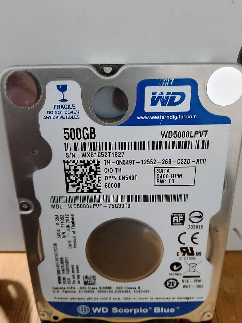 HDD WESTERN DIGITAL WD5000LPVT Scorpio Blue 500GB 5400 RPM SATA 3 2