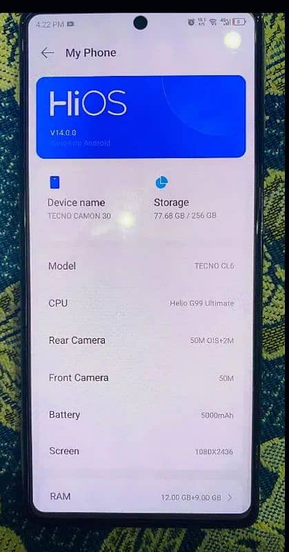 Tecno Camon 30 12+8/256GB 5