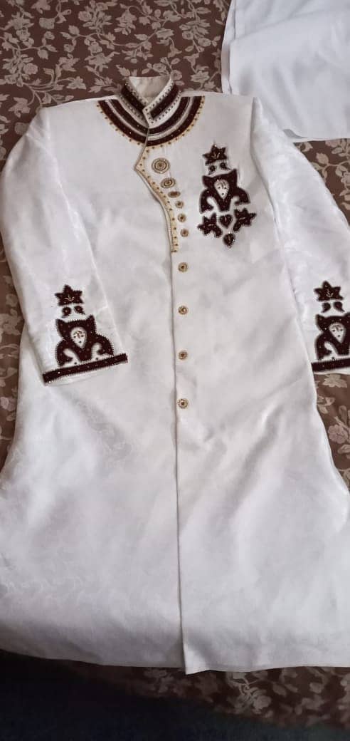 4 Piece Sherwani for Dulha ( Sherwani , Kurta , Kula & Pajama) 2