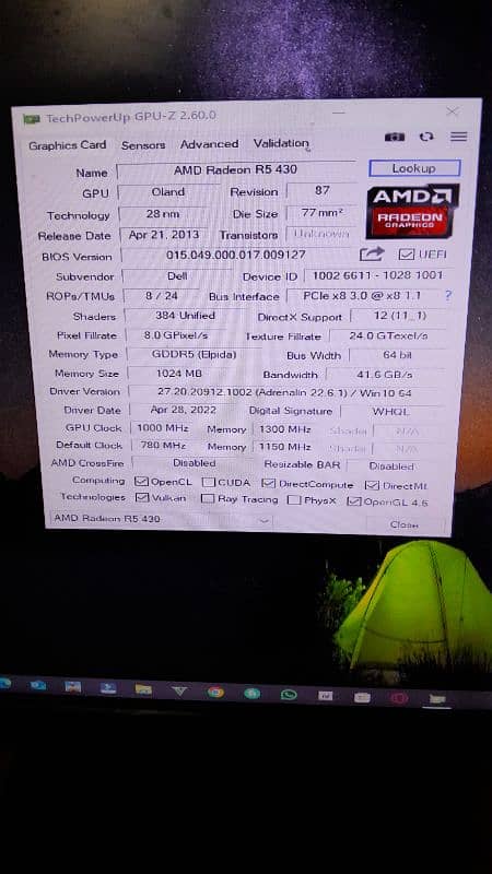 Amd R5 430 1 GB DDR5 10/10 condition 0