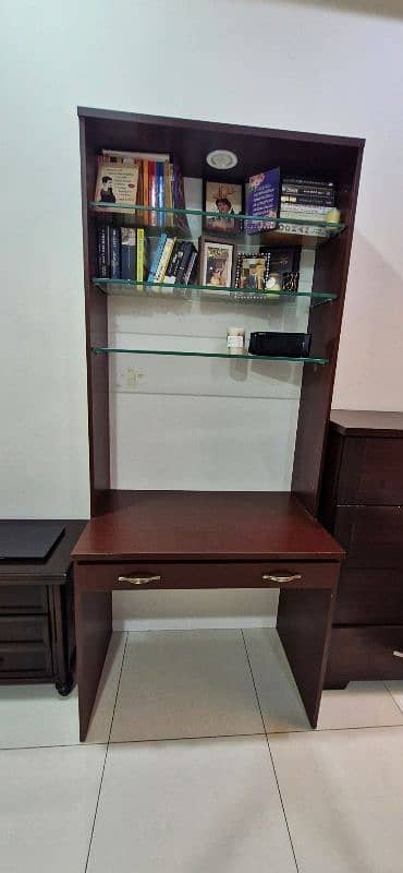 Desk with racks and drawer 1