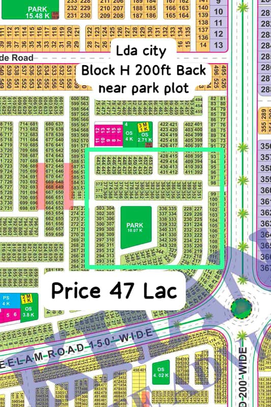 Prime 10 Marla Plot In LDA City Lahore Block H, Near 200ft Main Road 1