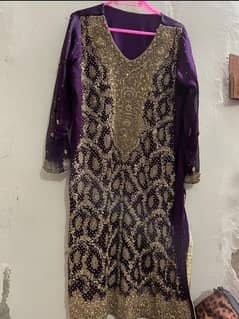 purple embroided suit