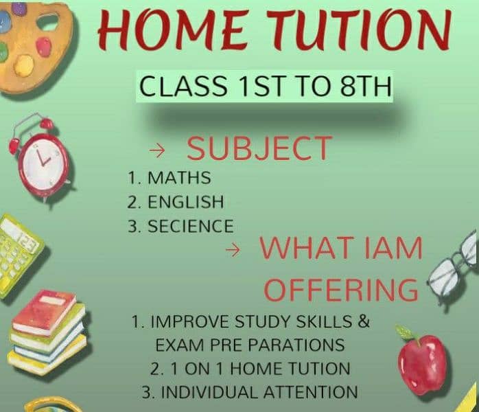 Tutor available for home tuition 0