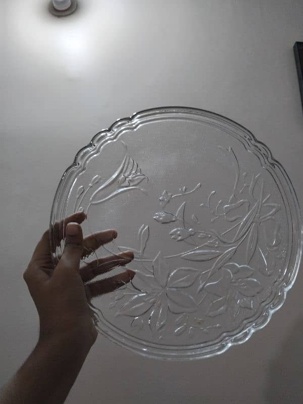 7 piece Glass breakfast platters 4