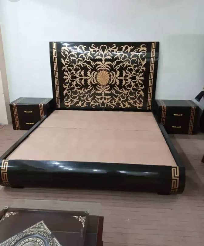 bedset/furniture/side table/double bed/factory rate/wood style 0