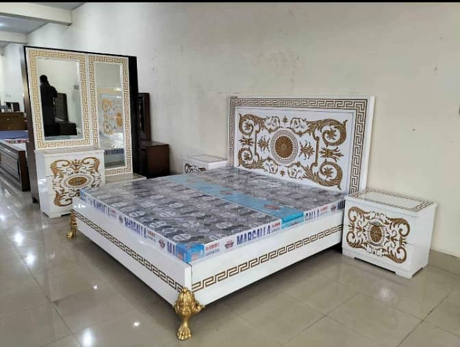 bedset/furniture/side table/double bed/factory rate/wood style 1