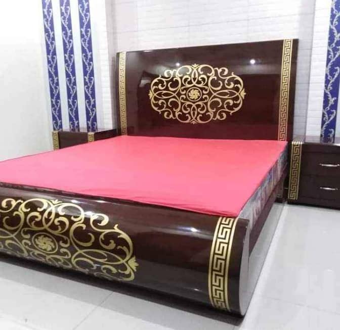 bedset/furniture/side table/double bed/factory rate/wood style 3