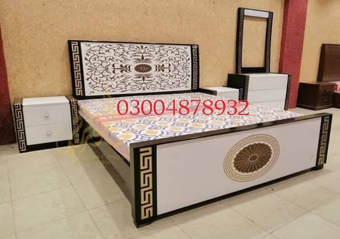 bedset/furniture/side table/double bed/factory rate/wood style 5