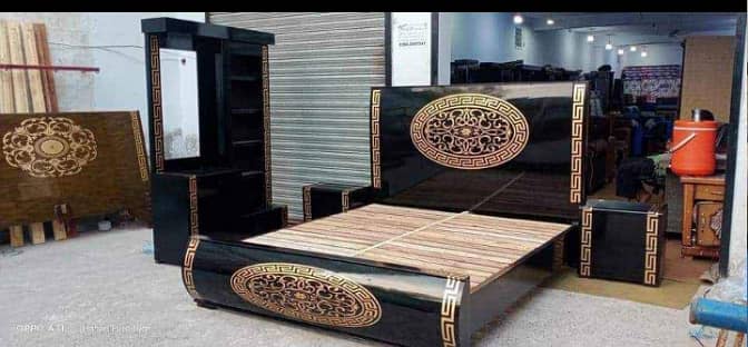 bedset/furniture/side table/double bed/factory rate/wood style 6