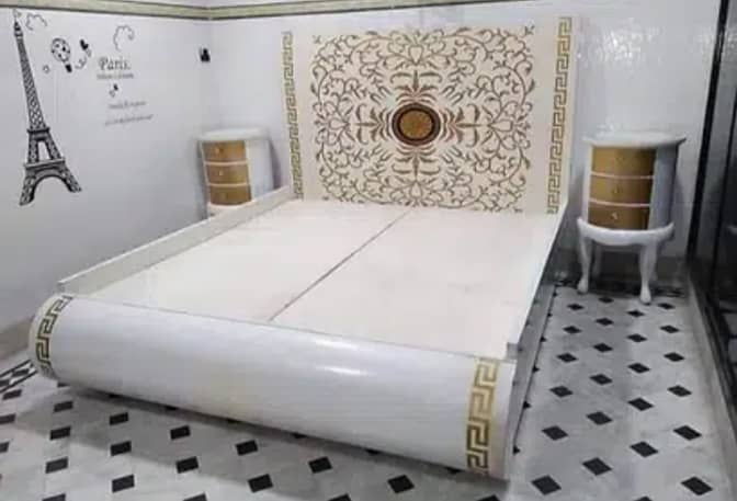 bedset/furniture/side table/double bed/factory rate/wood style 9