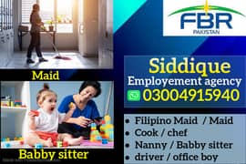 Maids / House Maids / cook / Nanny , chef / Baby Sitter maid availabl