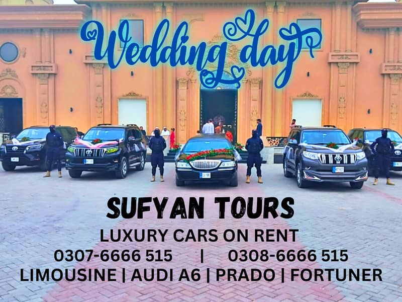 WEDDING CAR RENTAL PRADO, AUDI A6, V8, FORTUNER, LIMO RENT A CAR 1