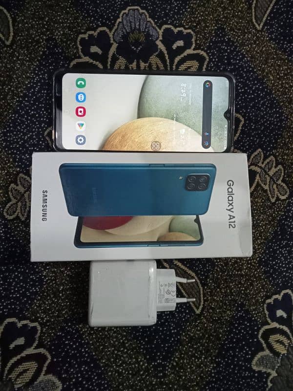 Galaxy A12 new 10/10 condition 4/128 with box 1