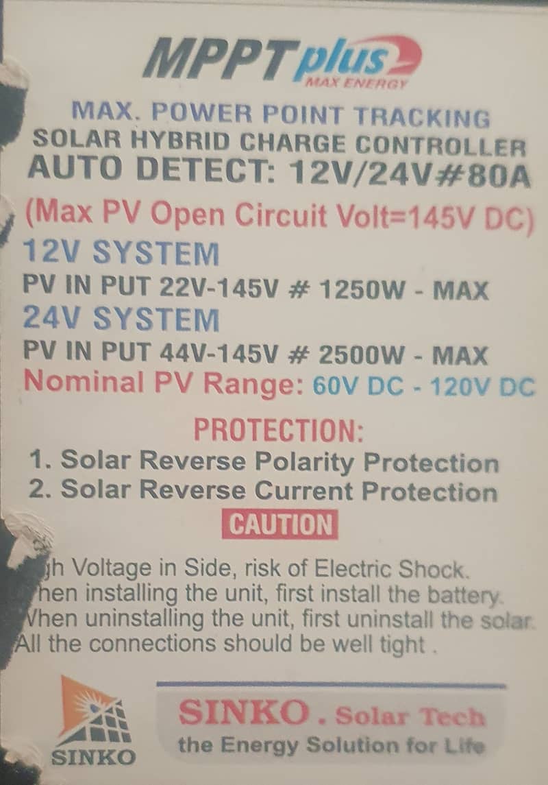 80A 12/24V MPPT and 1kw UPS (no battery/wiring/panels) 1