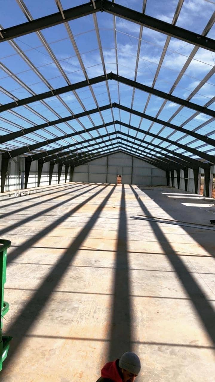 Dairy farm parking sheds big steel structure  tensile shed 1