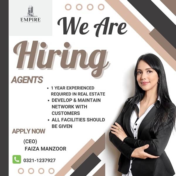 staff Required for real estate company in DHA phase 6 0