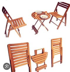 wooden foldable chairs table