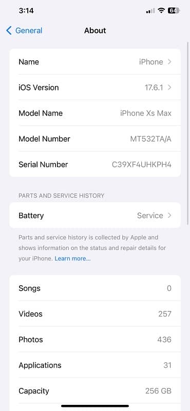 iPhone XS Max 256gb 11