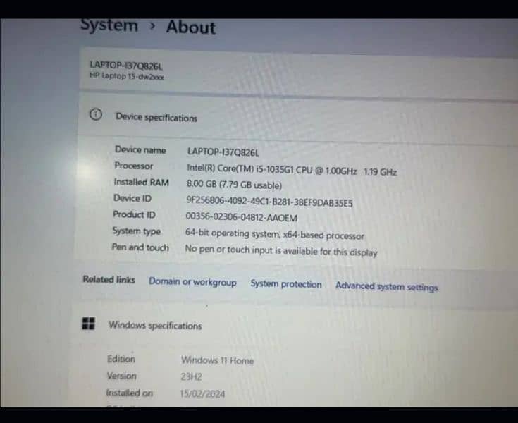 Hp Laptop Core i5 2