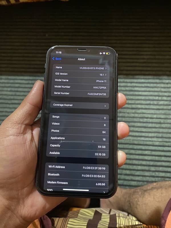 iphone 11 official pta approve 64 gb all ok no exxhange only sell 5