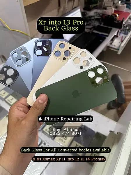 apple iphone converted housing back glass x xs xsmax xr 11 into 13 pro 2