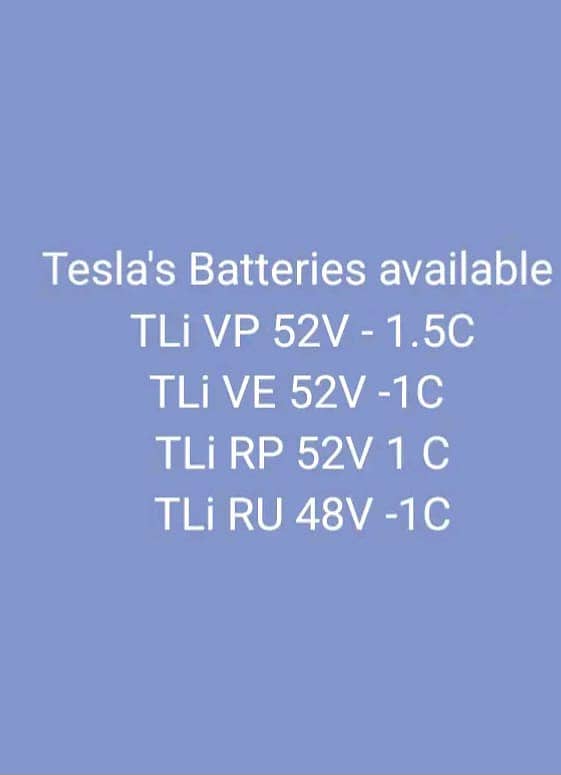 Lithium batteries by Tesla Industries stock avialable 0