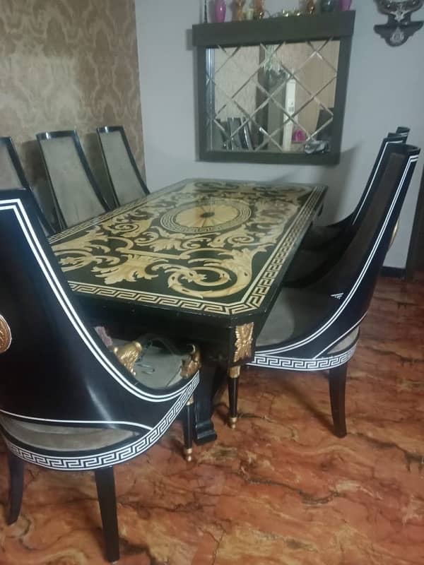 one year used luxury dining table with 8 chairs 10/10 condition 2