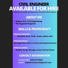 Civil Engineer Available for Hire