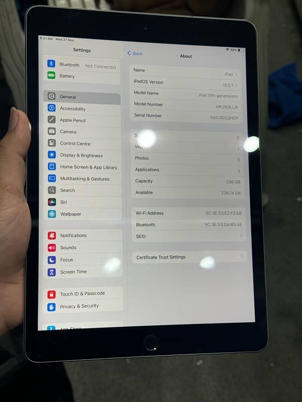 IPAD 9 Generation 256GB 2