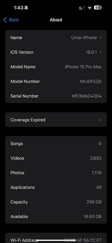 iphone 15 pro max pta approve physcial and esim 256gb 10/10 7