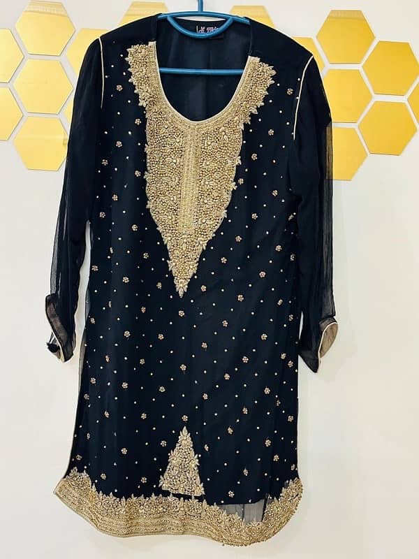 BLACK CHIFFON 3 pc sharara dress 1