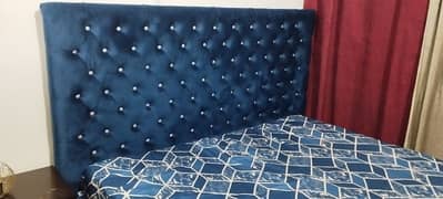 Blue Poshish King Size bed with 2 Side tables