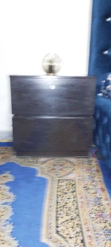 Blue Poshish King Size bed with 2 Side tables 4