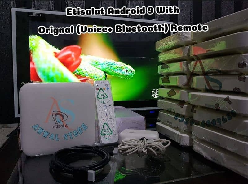 etisalat Android TV box with original voice remote 0