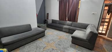 sofa set with dining table