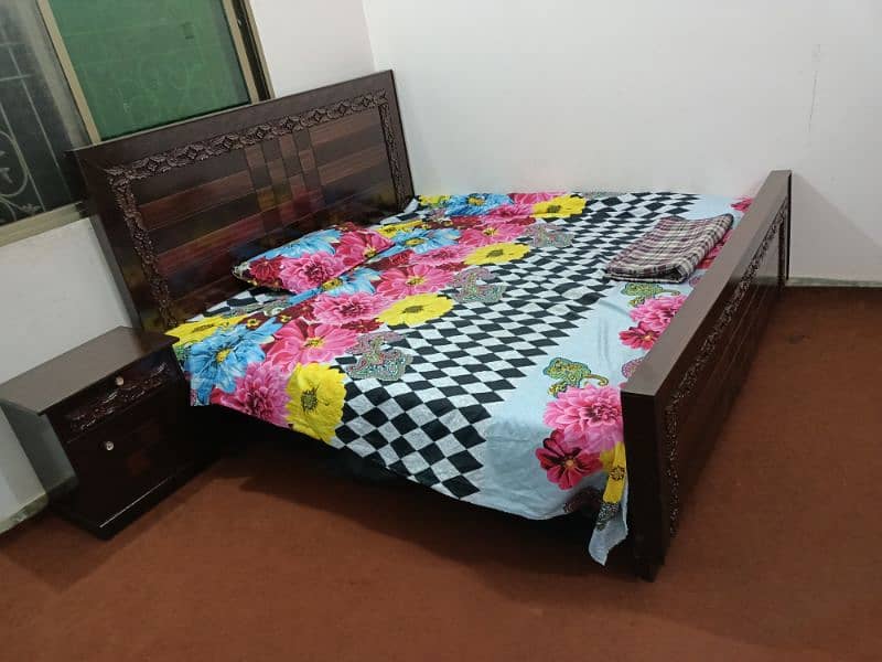 Bed with mattress and two side table 1