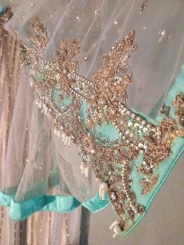 Bridal Wear for Walima, gold and teal 5