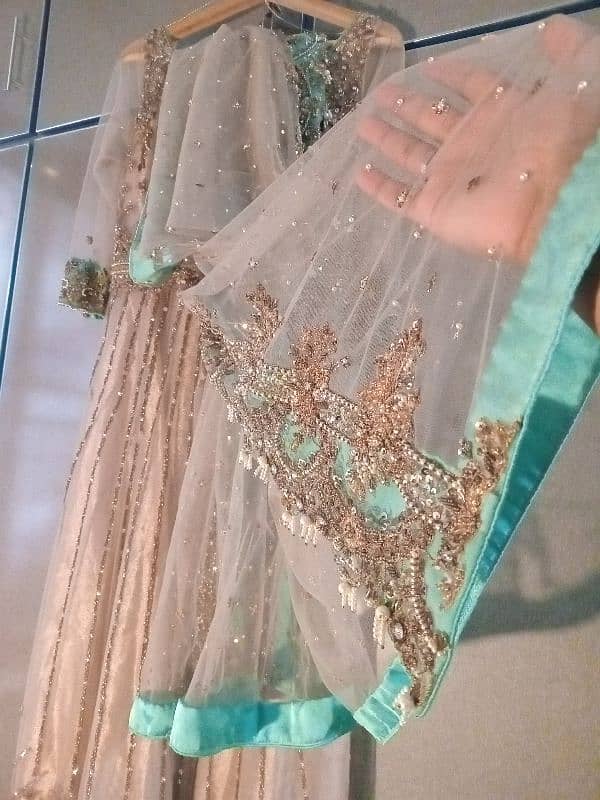 Bridal Wear for Walima, gold and teal 6