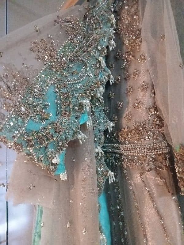 Bridal Wear for Walima, gold and teal 9