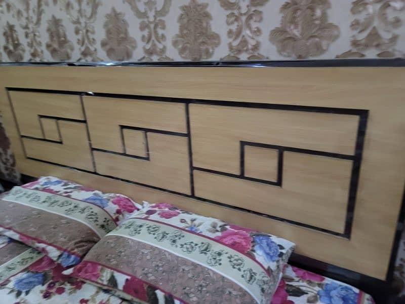 stylish wooden bed with side corners with mattress 2