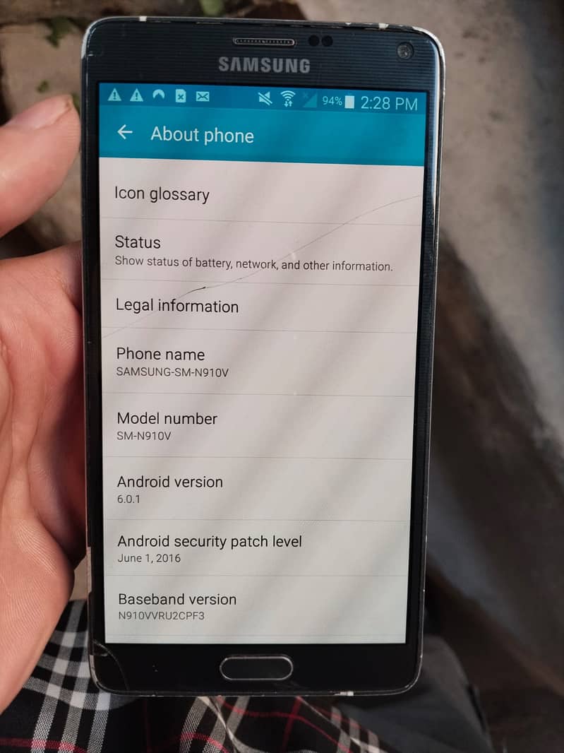 Samsung Note 4 PTA approved condition average for urgent sale 8