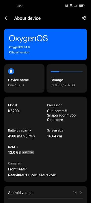 OnePlus 8T 12/256 9