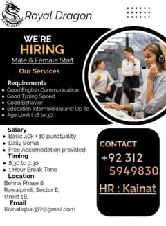 Sales Staff Required || Jobs For Male& Female