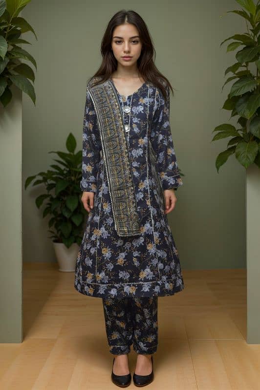 SWISS LAWN 3-PIECE BEAUTIFUL FROCK SUIT | PARTY WEAR | 3 piece | 15