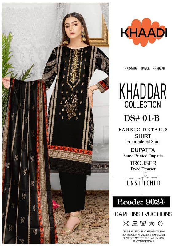 women's 3 pcs unstitched khaddar Digital print suit 0