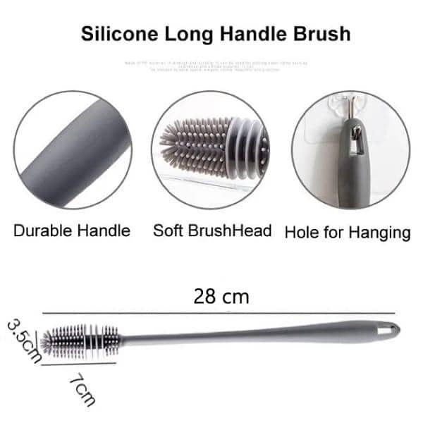 Silicone Bottle Cleaning Brush - Pack Of 2 7